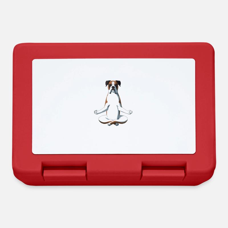 Yoga Boxer Hund - Brotdose - Rot