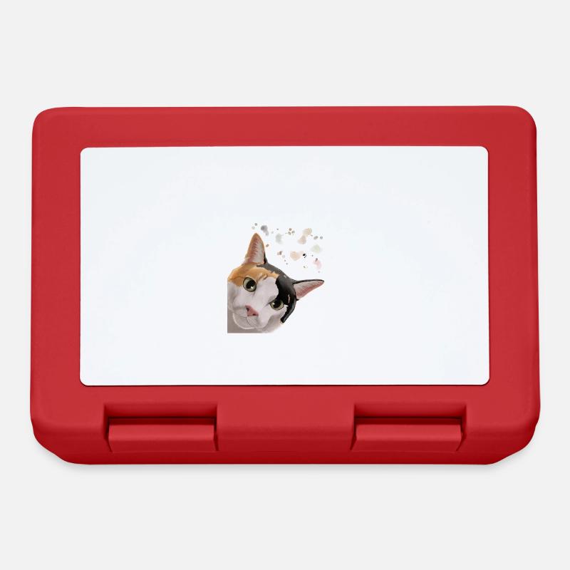 Curious Calico Cat - Lunchbox - red