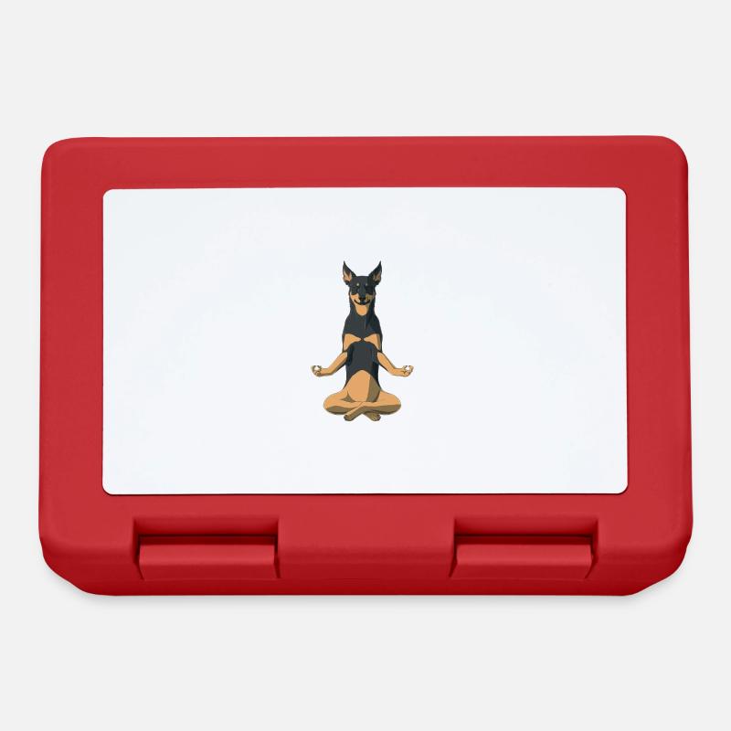 Meditation Hund Australian Kelpie - Brotdose - Rot
