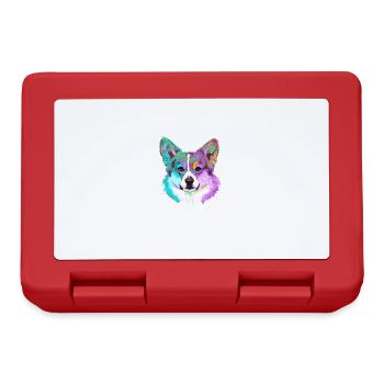 Colored Corgi Dog - Lunchbox - red - Front