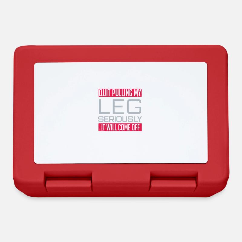 Leg Amputee Funny Amputated Saying Pulling Leg - Lunchbox - red