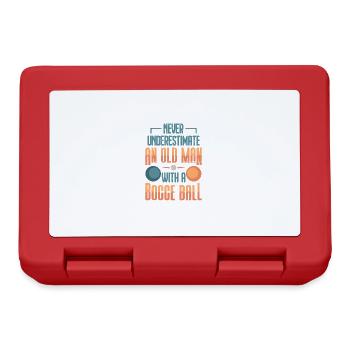 Old Man Bocce Player Funny Sport Oldies Gift - Lunchbox - red - Front