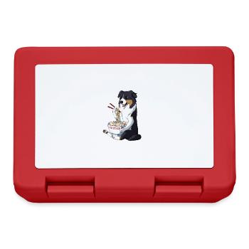 Japanese Kawaii Ramen Australian Shepherd Dog - Lunchbox - red - Front