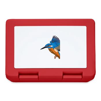 Flying Kingfisher Bird - Lunchbox - red - Front