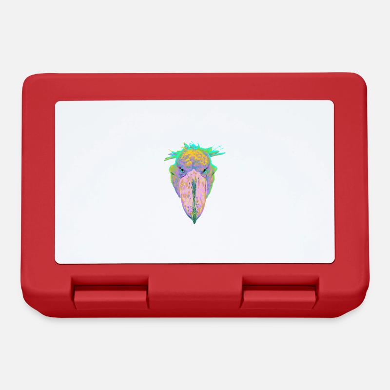 Bunter Splash Vogel Schuhschnabel - Brotdose - Rot