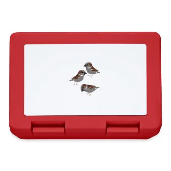Colorful Splash Flying Bird Sparrow - Lunchbox - red - Front