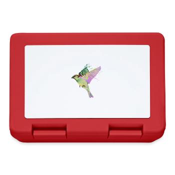 Bunter Fliegender Haussperling Splash Vogel Spatz - Brotdose - Rot - Vorne