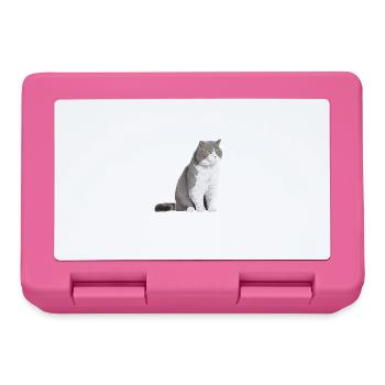 Chat sédentaire bicolore british shorthair - Boîte à goûter - rose - Devant