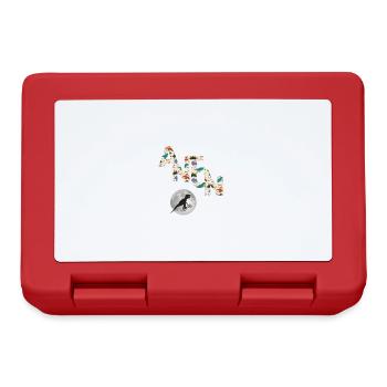 ANTON - Beautiful boy name with dinosaur - Lunchbox - red - Front