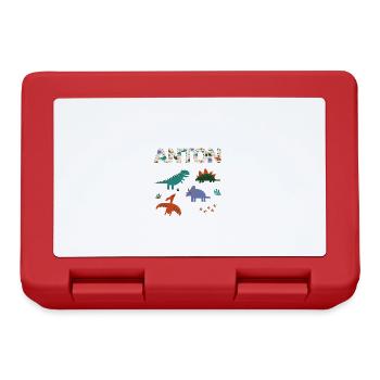 ANTON - Beautiful boy name with dinosaur - Lunchbox - red - Front