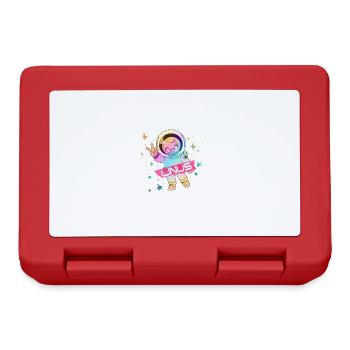 LINUS - Beautiful boy name with cute astronaut - Lunchbox - red - Front