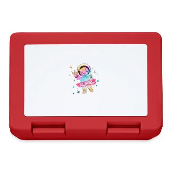 AUREL - Beau nom de garçon avec astronaute mignon - Boîte à goûter - rouge - Devant