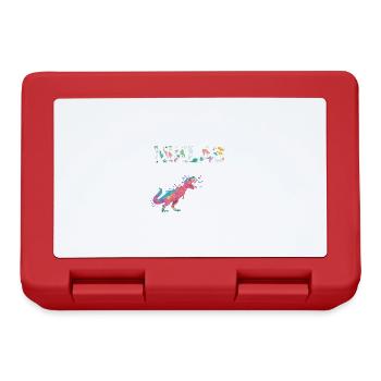 NIKLAS - Beautiful boy name with dinosaur - Lunchbox - red - Front