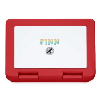 FINN - Beau prénom de garçon avec dinosaure - Boîte à goûter - rouge - Devant