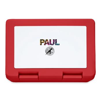 PAUL - Beautiful boy name with dinosaur - Lunchbox - red - Front