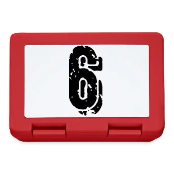 6 Zahl Trikot - Brotdose - Rot - Vorne