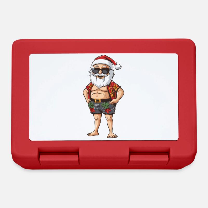 Weihnachtsmann Urlaub Santa - Brotdose - Rot