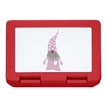 Gnome Dots Pink Pastel Christmas Xmas - Lunchbox - red - Front