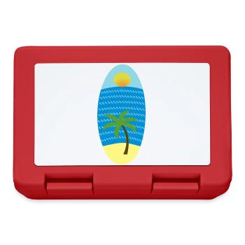 Palm Island Sunset on Surfboard - Lunchbox - red - Front