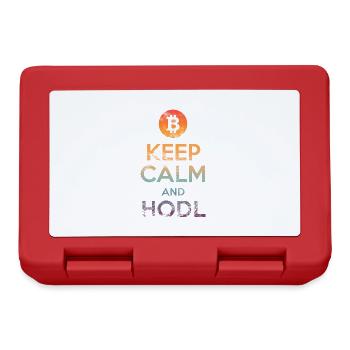 Keep Calm and HODL - Bitcoin, Cryptos, Hodlers - Lunchbox - red - Front