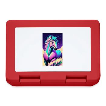 Horse | Horseback riding | Animal | Mount | Colorful - Lunchbox - red - Front