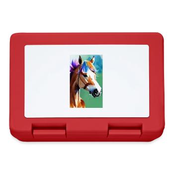 Horse | Horseback riding | Animal | Mount | Colorful - Lunchbox - red - Front