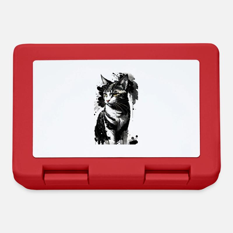 Chat | Animal de compagnie | Fan de chat | mignon | Chaton - Boîte à goûter - rouge