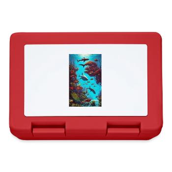 Cadeau, Idée cadeau, Requin, Poisson prédateur, Grand Requin blanc - Boîte à goûter - rouge - Devant