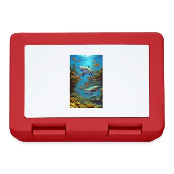 Requin | Grand requin blanc | Créature marine | Poisson - Boîte à goûter - rouge - Devant
