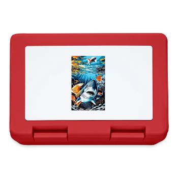 Requin | Grand requin blanc | Créature marine | Poisson - Boîte à goûter - rouge - Devant