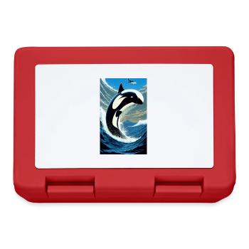 Orque | Baleine | Épaulard | Créature marine | Océan - Boîte à goûter - rouge - Devant