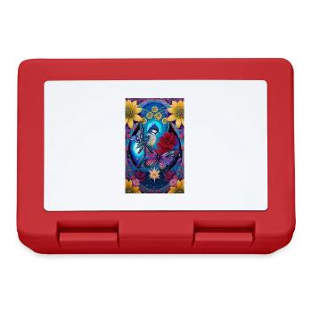 Flowers | Birds | Nature | Butterfly | Floral - Lunchbox - red - Front