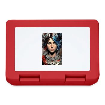 Woman | Face | Girls | Anime | mystical - Lunchbox - red - Front