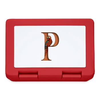 Letter P, name, letter P - Lunchbox - red - Front
