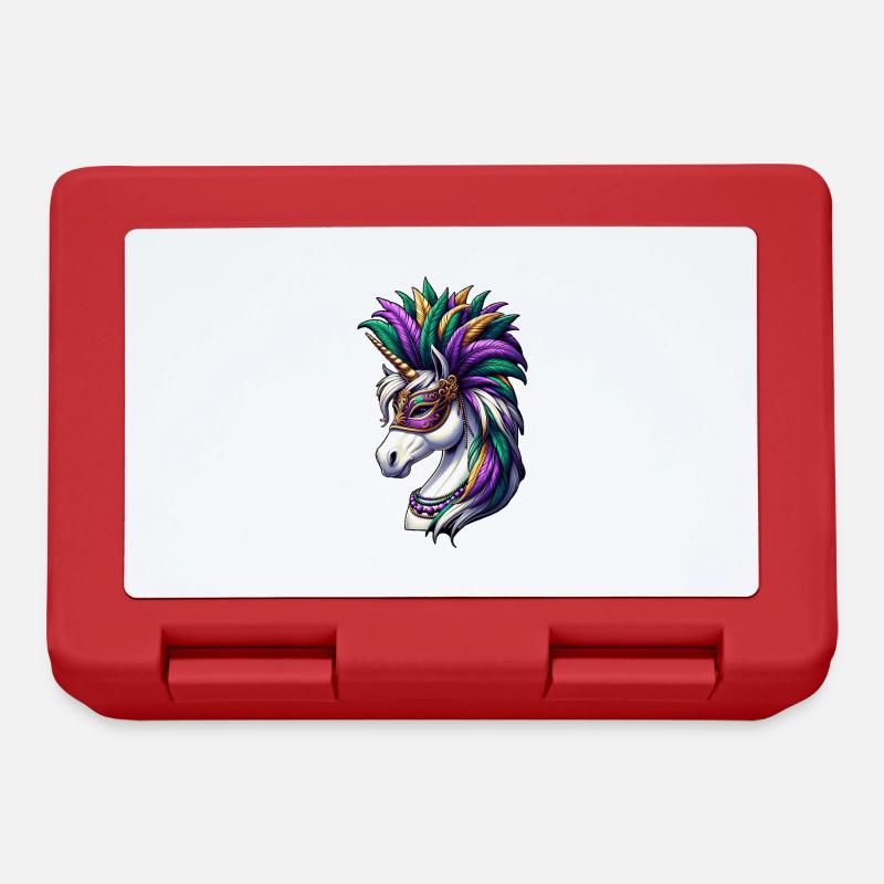 Mardi Gras Elegantes Einhorn Federschmuck - Brotdose - Rot