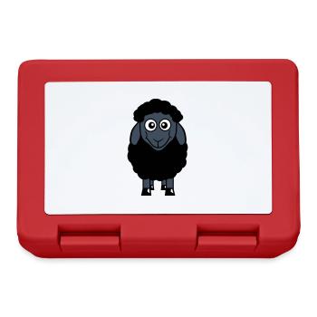 mouton noir petit mignon mignon agneau cool bande dessinée - Boîte à goûter - rouge - Devant