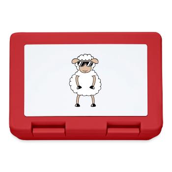 Sheep Sunglasses Party Sheep Lamb Cute Cool - Lunchbox - red - Front