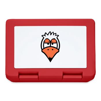 Bird looks funny, annoyed, tired, angry, frustrated - Lunchbox - red - Front