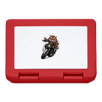 Tigre Moto Motard Bête - Boîte à goûter - rouge - Devant