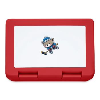 Ice Hockey Bear: The strongest ice hockey player on - Lunchbox - red - Front
