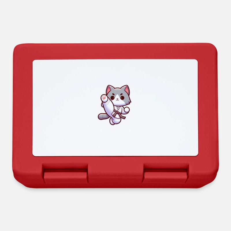 Chat Karaté Kick Arts Martiaux Arts Martiaux - Boîte à goûter - rouge