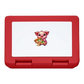 Cochon joyeux aime la pizza restauration rapide - Boîte à goûter - rouge - Devant