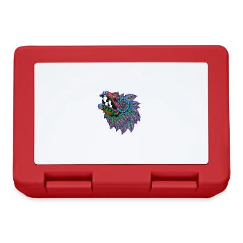 Drache, bunt, illustration,mexikanisch, ornament - Brotdose - Rot - Vorne