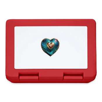 heart,sequins,shiny,gold - Lunchbox - red - Front