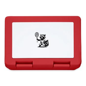 waschbär,graffiti,grau, Aquarell,Tennis - Brotdose - Rot - Vorne