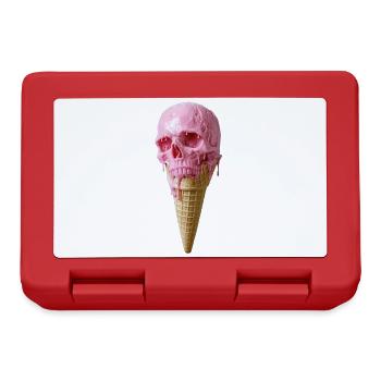 Art de crâne rose sur glace - Boîte à goûter - rouge - Devant