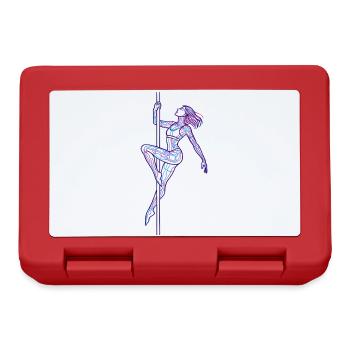 Art au trait féminin Illustration de danse au poteau cadeau - Boîte à goûter - rouge - Devant