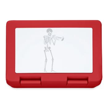 Skeleton spielt Trompete - Brotdose - Rot - Vorne
