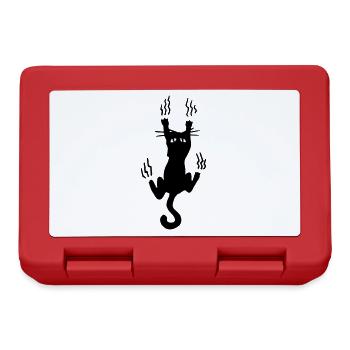 Katzen kratzen / witzig - funny - cat - Brotdose - Rot - Vorne