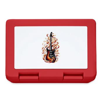 Electric guitar with flames - Lunchbox - red - Front